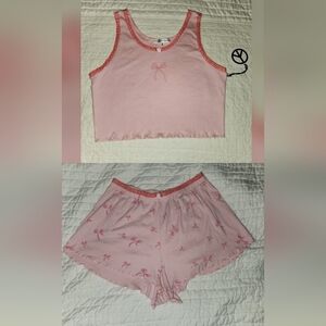 Soft Cotton Pink Crop Top & Short Set LPLD